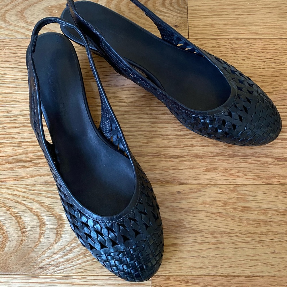 NEW leather woven espadrilles Size 6.5